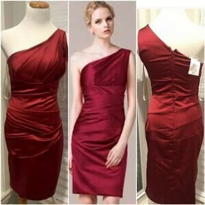 David's  Bridal One Shoulder Short Dress